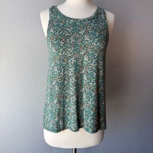 American Eagle Soft & Sexy Green Floral Boho Flowy Sleeveless Tank Top